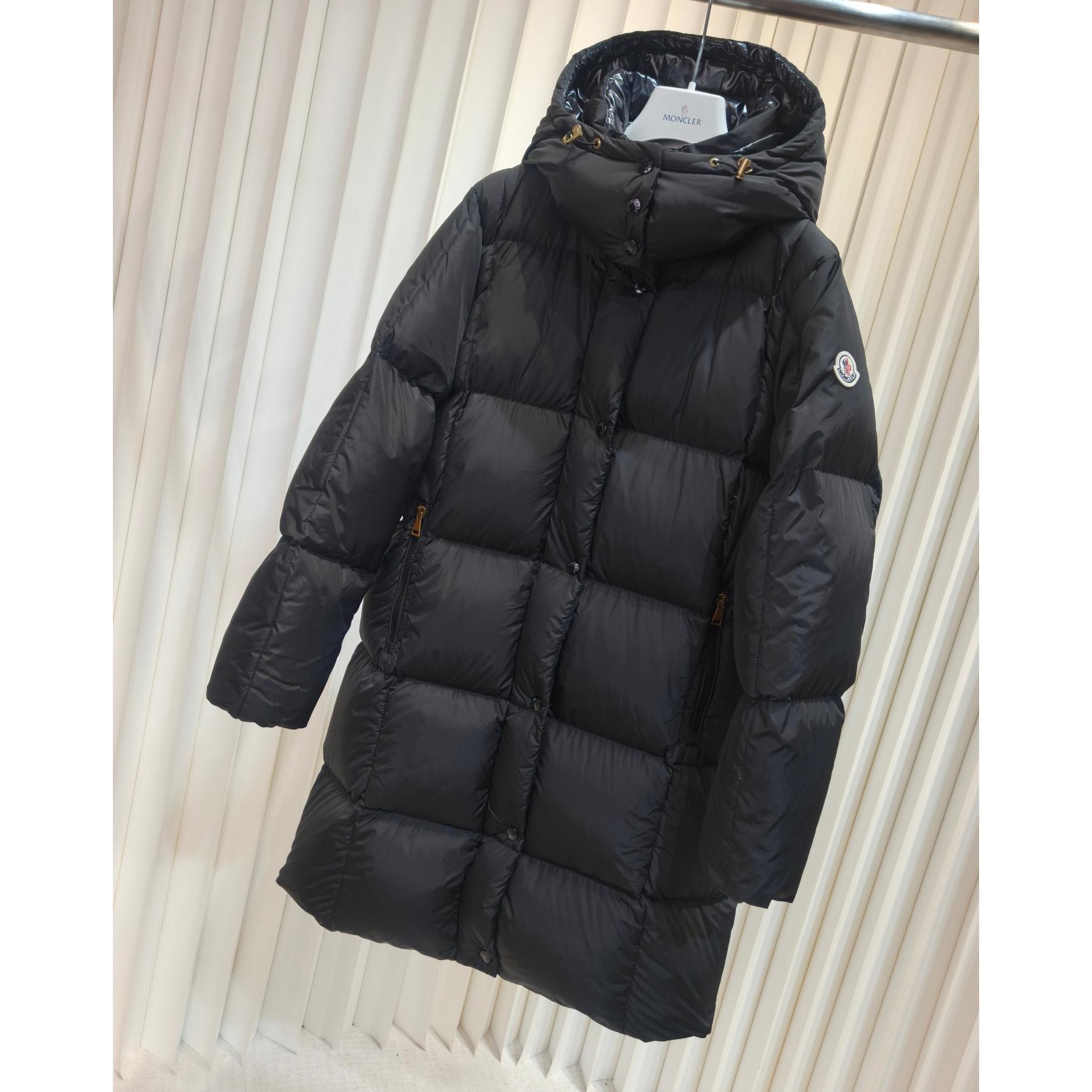 Moncler Litte Square-Quilted Hooded Long Down Jacket - DesignerGu