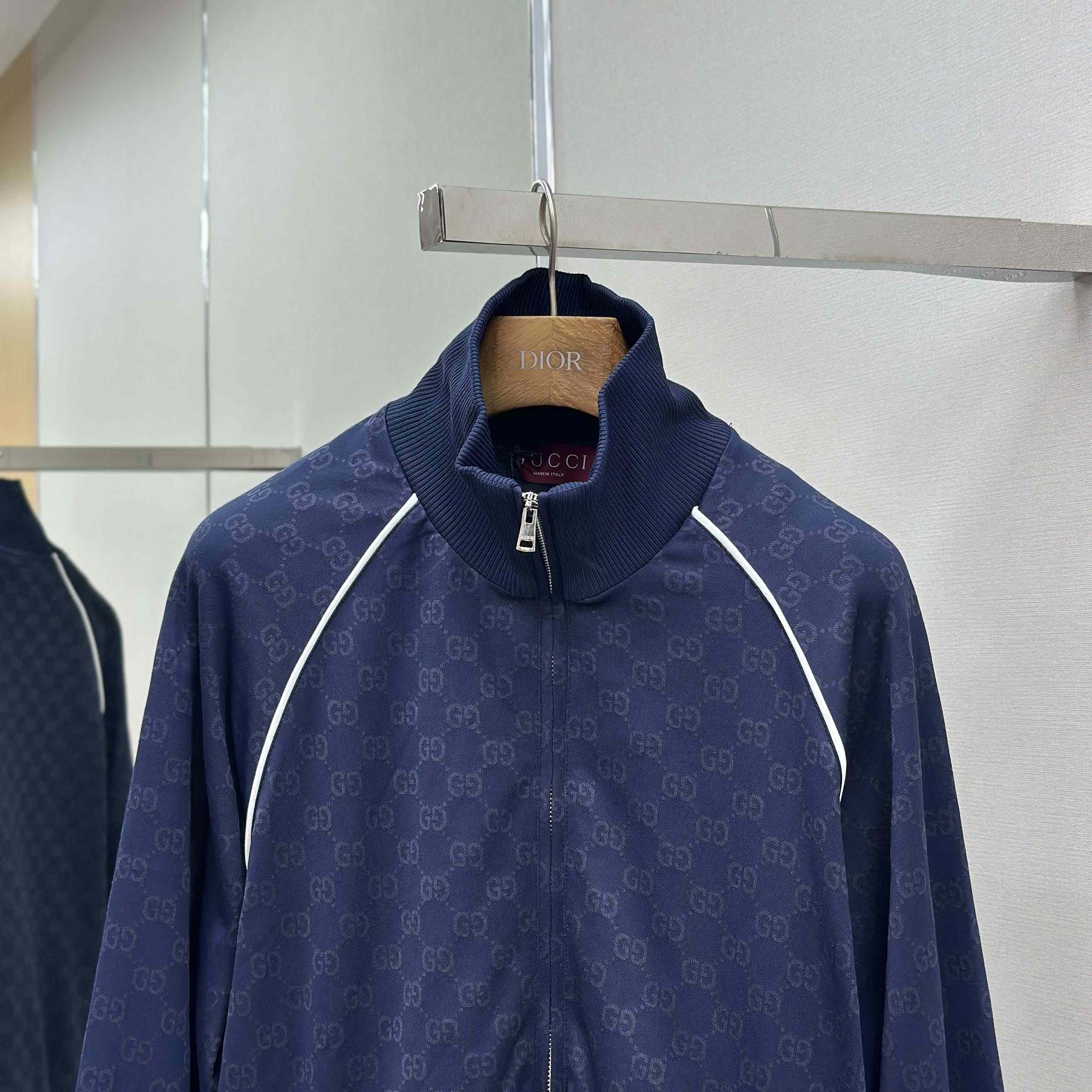 Gucci GG Jersey Jacquard Zip Jacket - DesignerGu