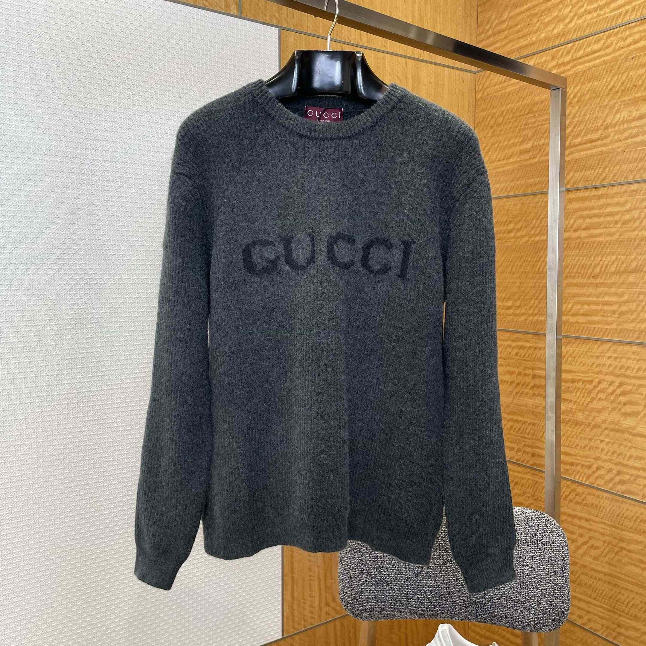 Gucci Wool Cashmere Rib Knit Sweater - DesignerGu