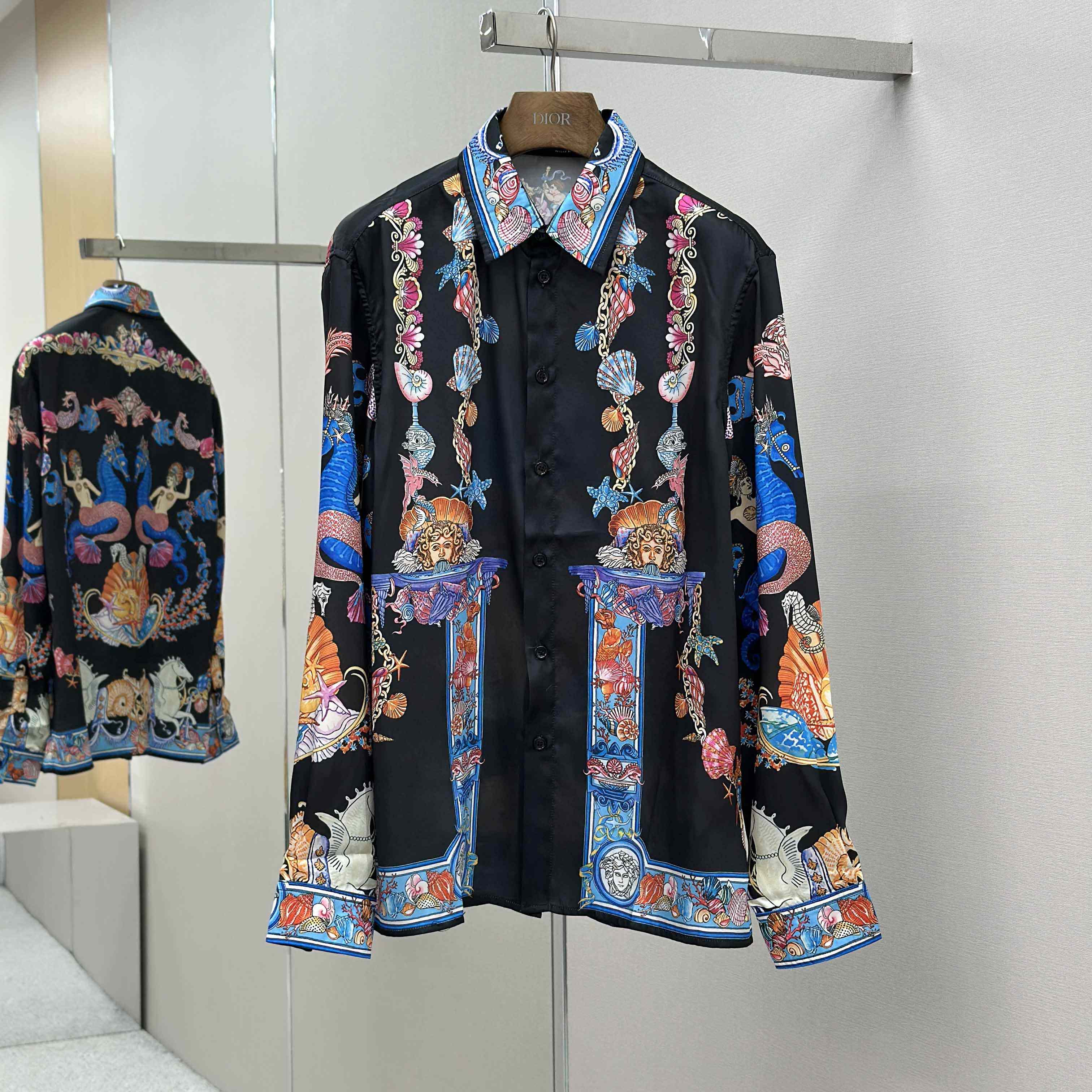 Versace Coral Theatre Silk Shirt - DesignerGu