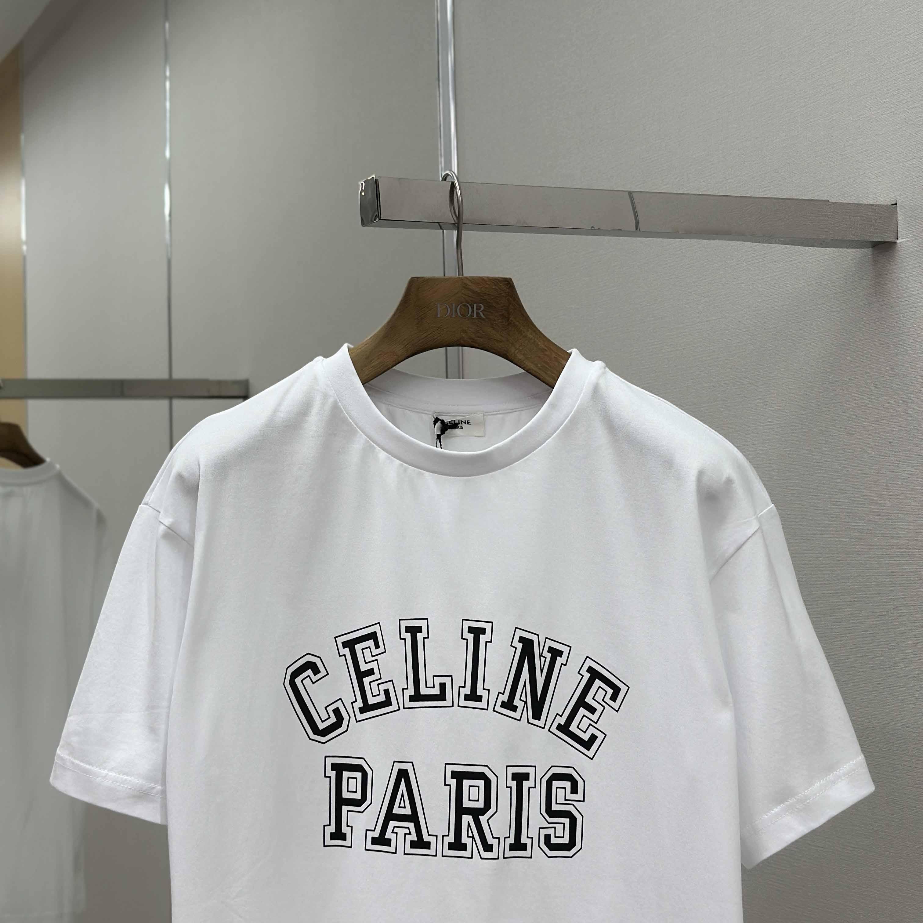 Celine Loose T-shirt In Cotton Jersey - DesignerGu