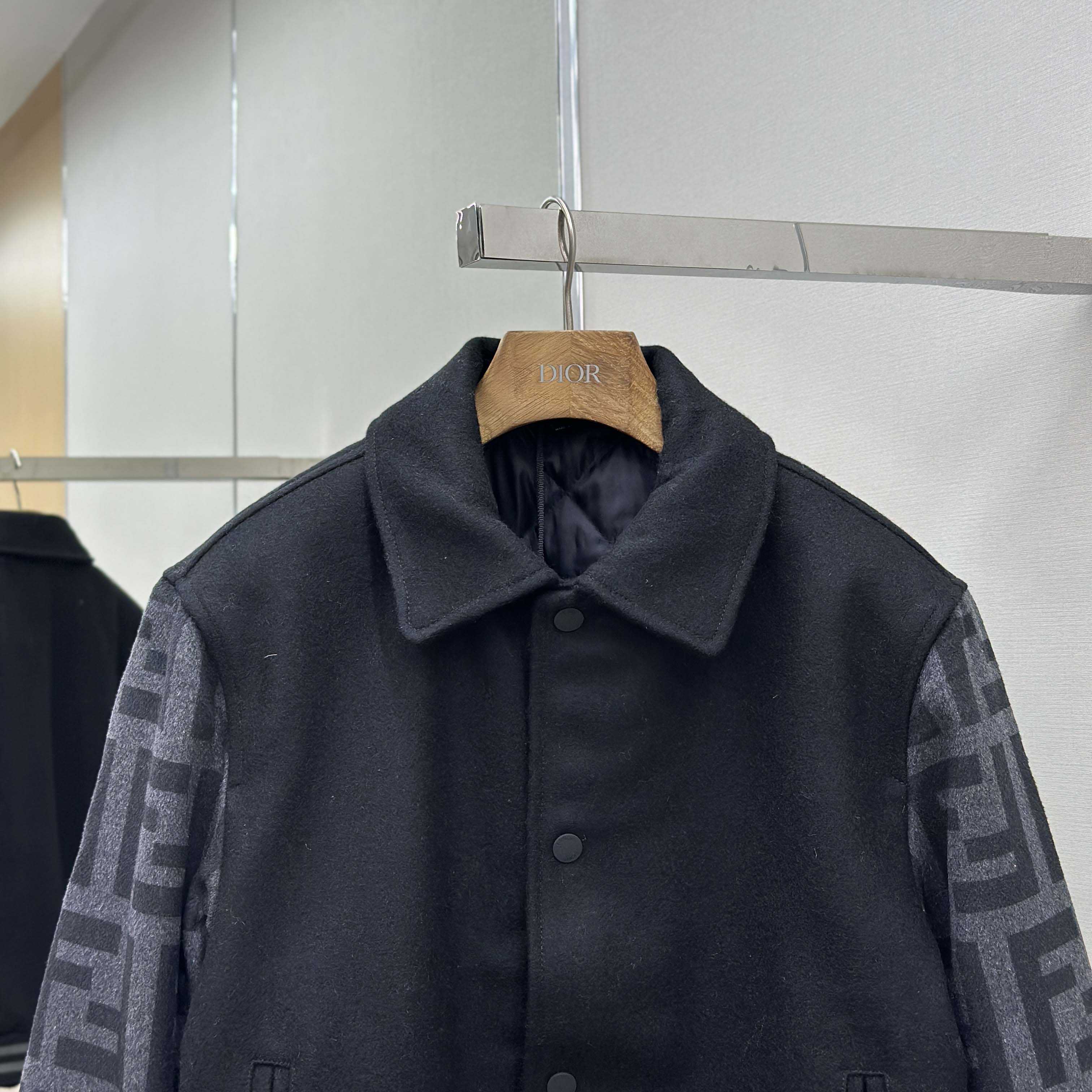Fendi Black Wool Bomber Jacket - DesignerGu