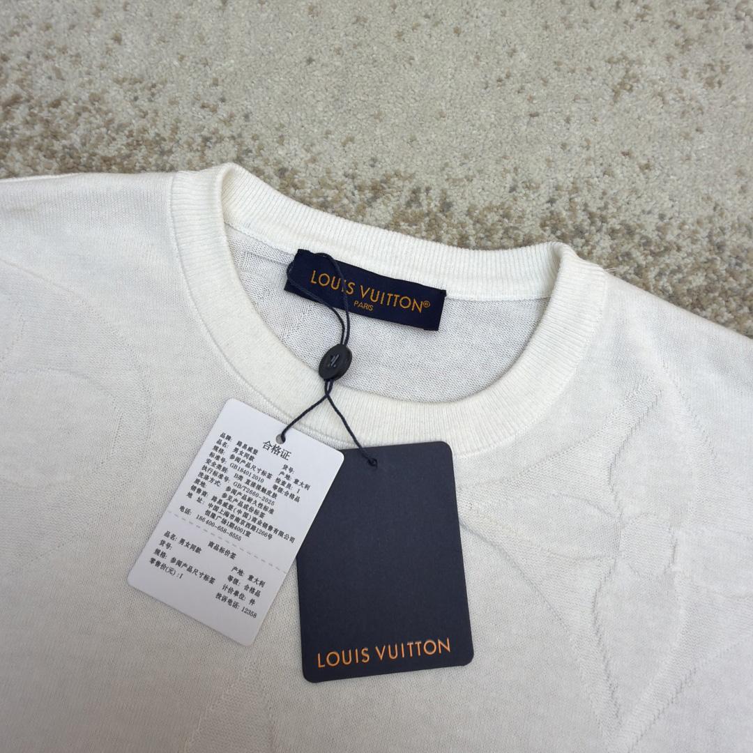Louis Vuitton Monogram Short-Sleeved Cotton Crewneck   1AIWFR - DesignerGu