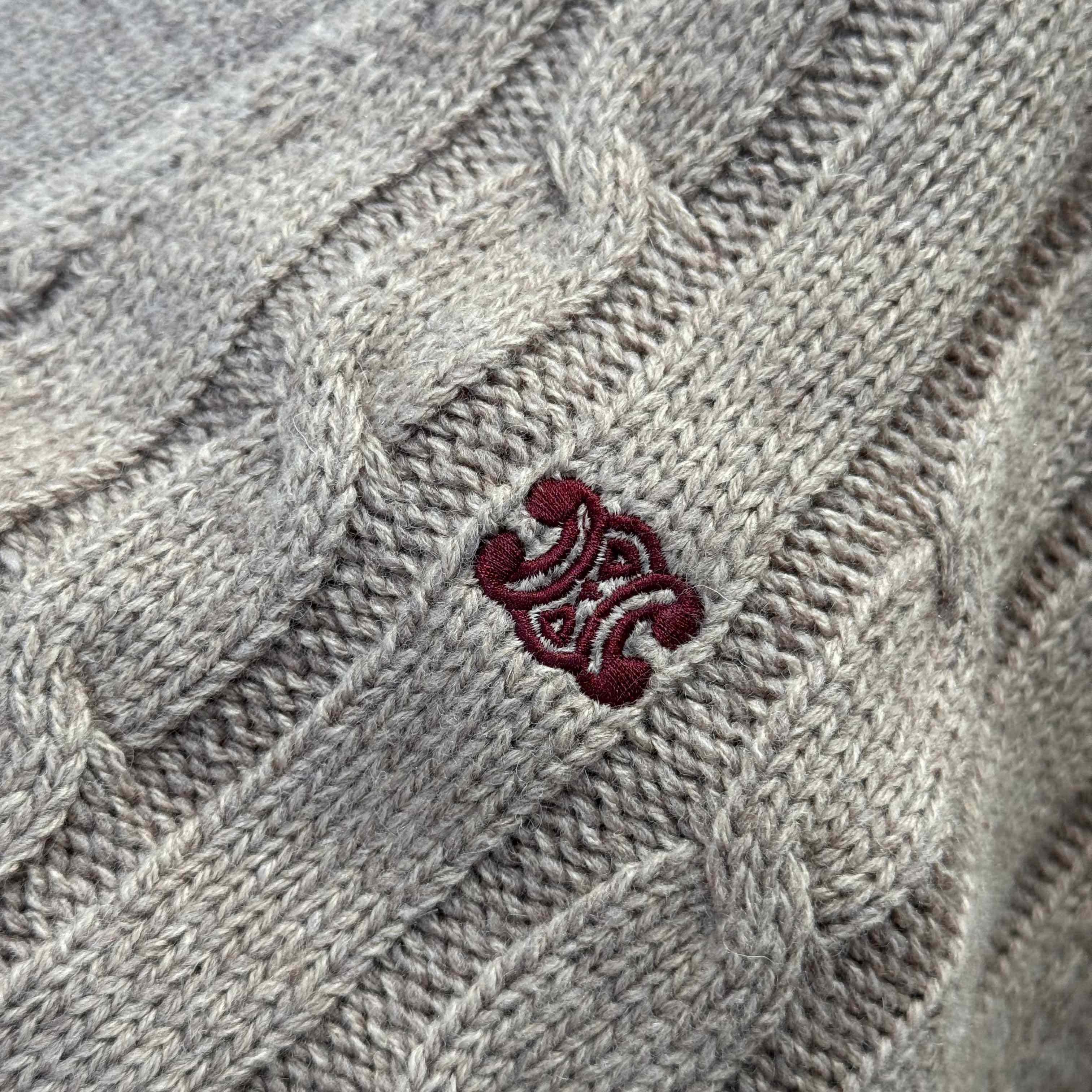 Celine Triomphe Cardigan In Cable-Knit Cashmere - DesignerGu