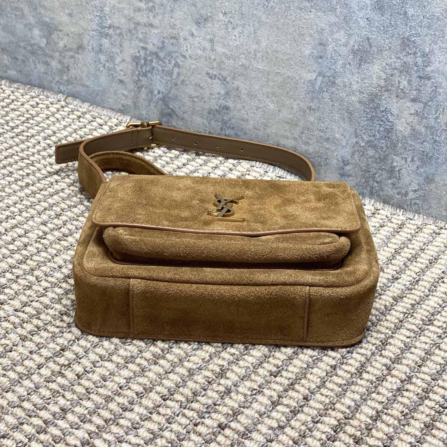 Saint Laurent Niki Satchel In Suede - DesignerGu