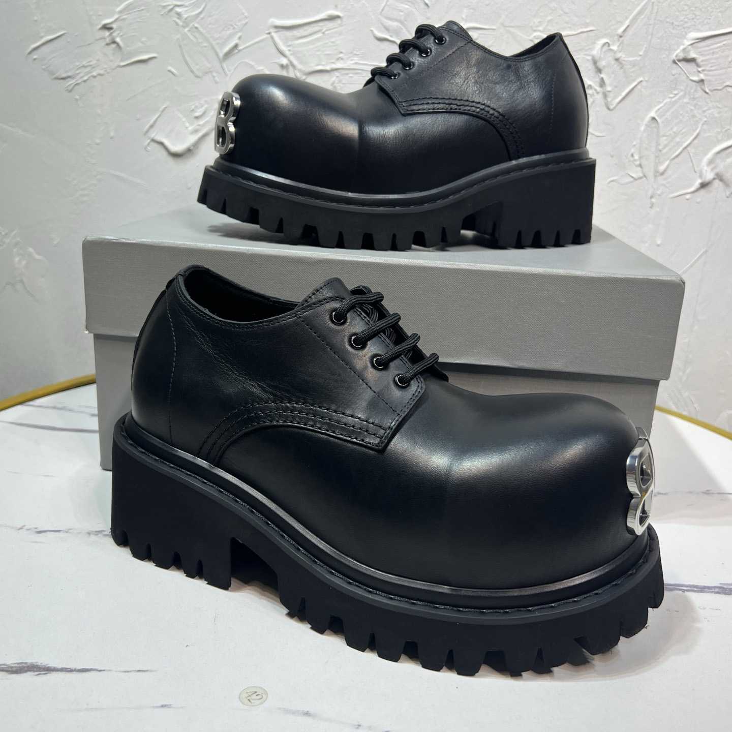 Balenciaga Stomper Derby In Black - DesignerGu