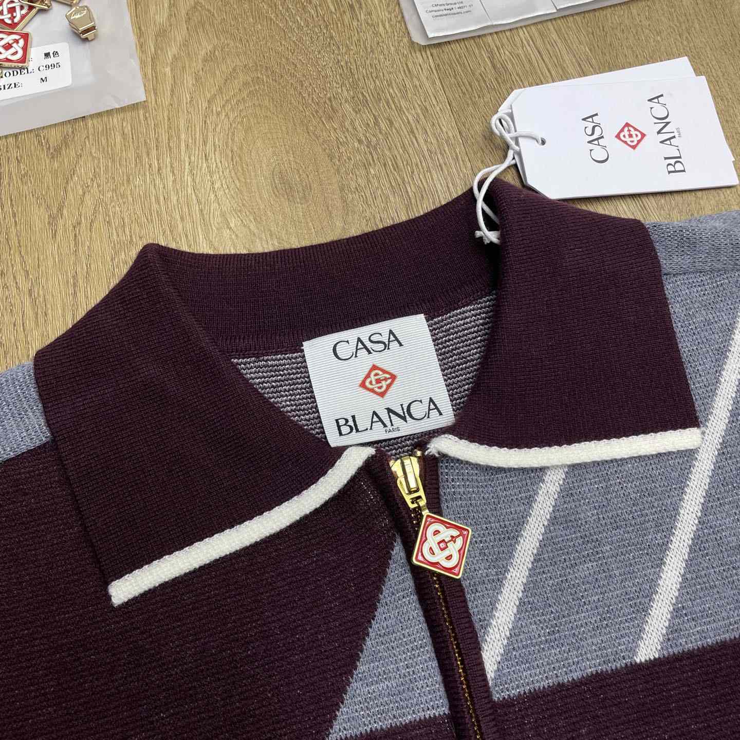 Casablanca Merino Diagonal Tennis Polo   Z6025 - DesignerGu