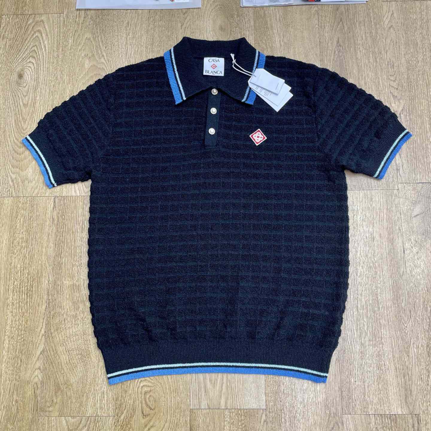 Casablanca Cotton Boucle Polo Shirt   Z6028 - DesignerGu