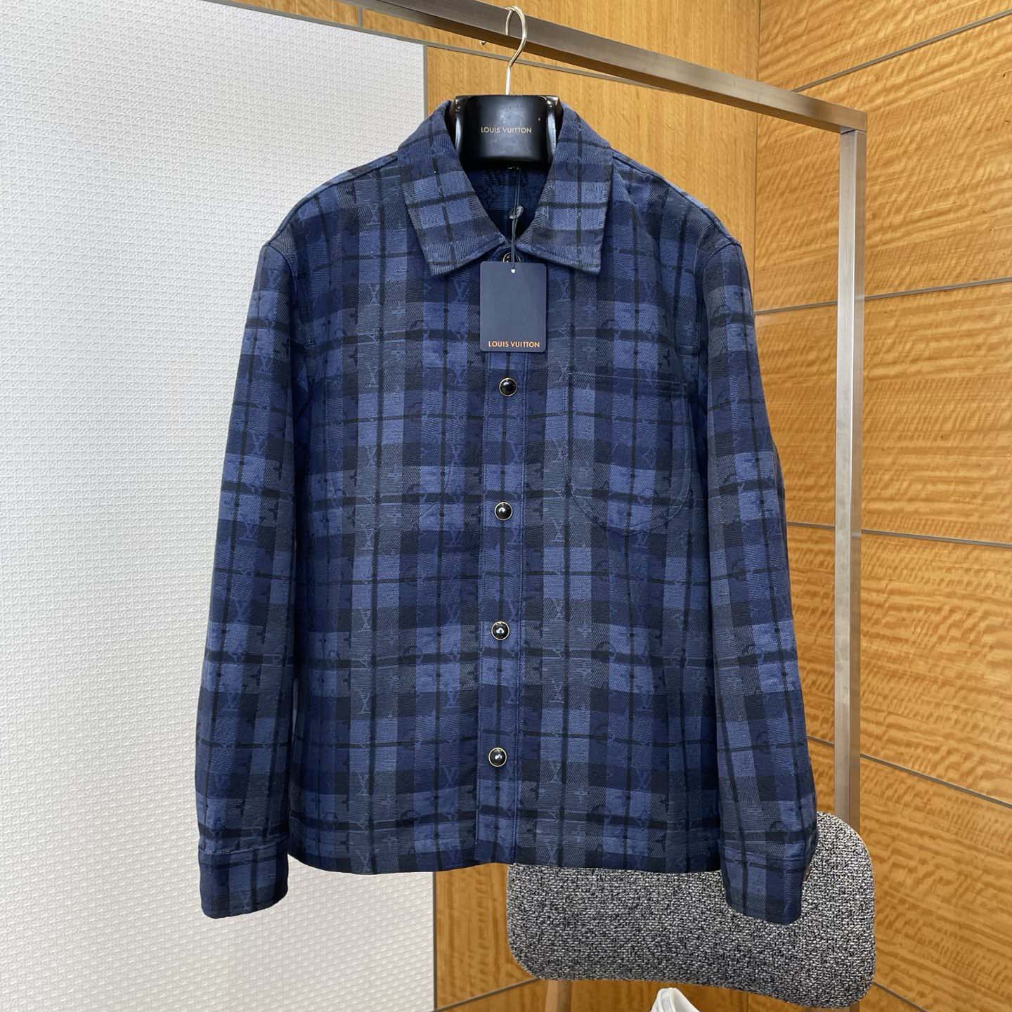 Louis Vuitton Monogram Tartan Denim Overshirt   1AIK94 - DesignerGu