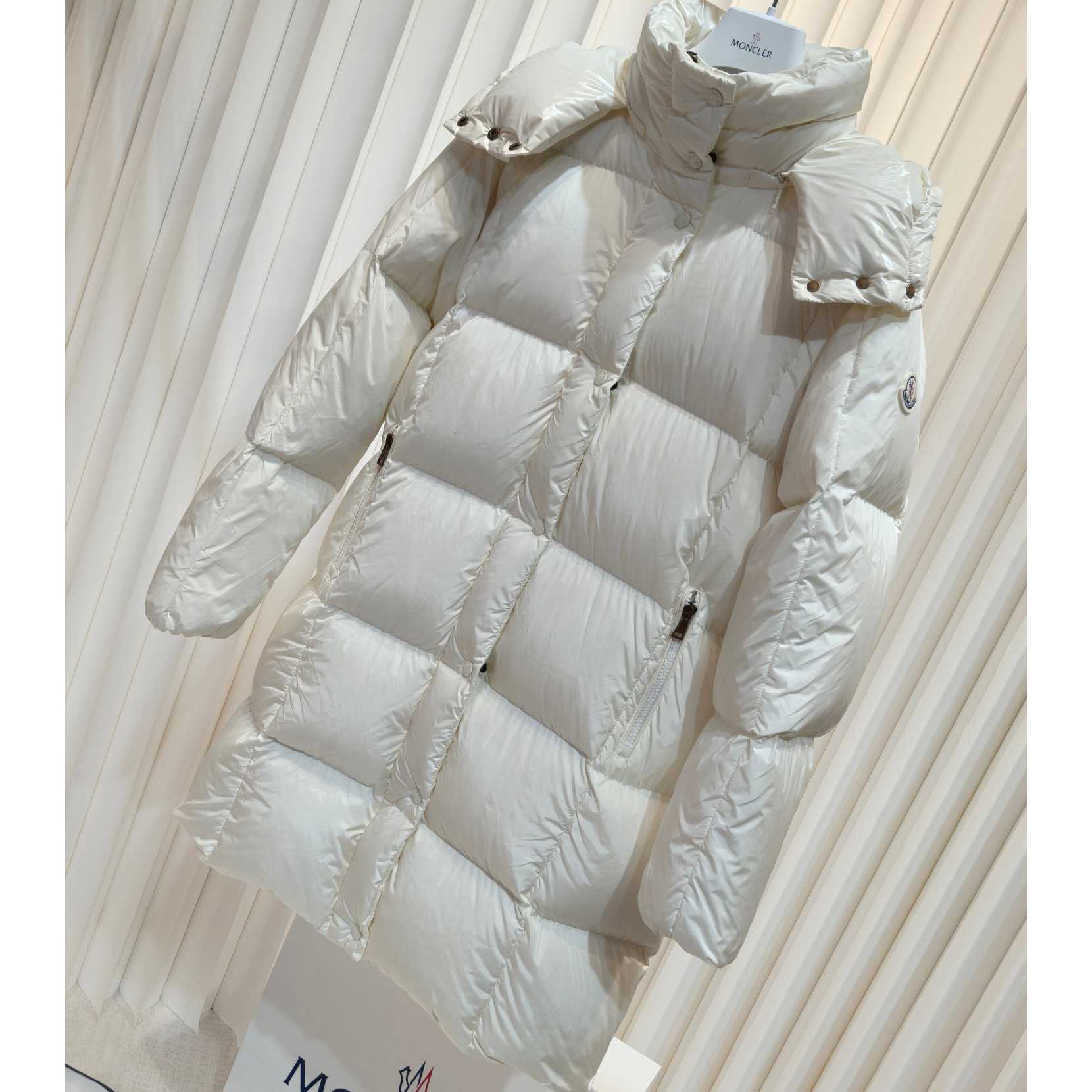 Moncler Litte Square-Quilted Hooded Long Down Jacket - DesignerGu