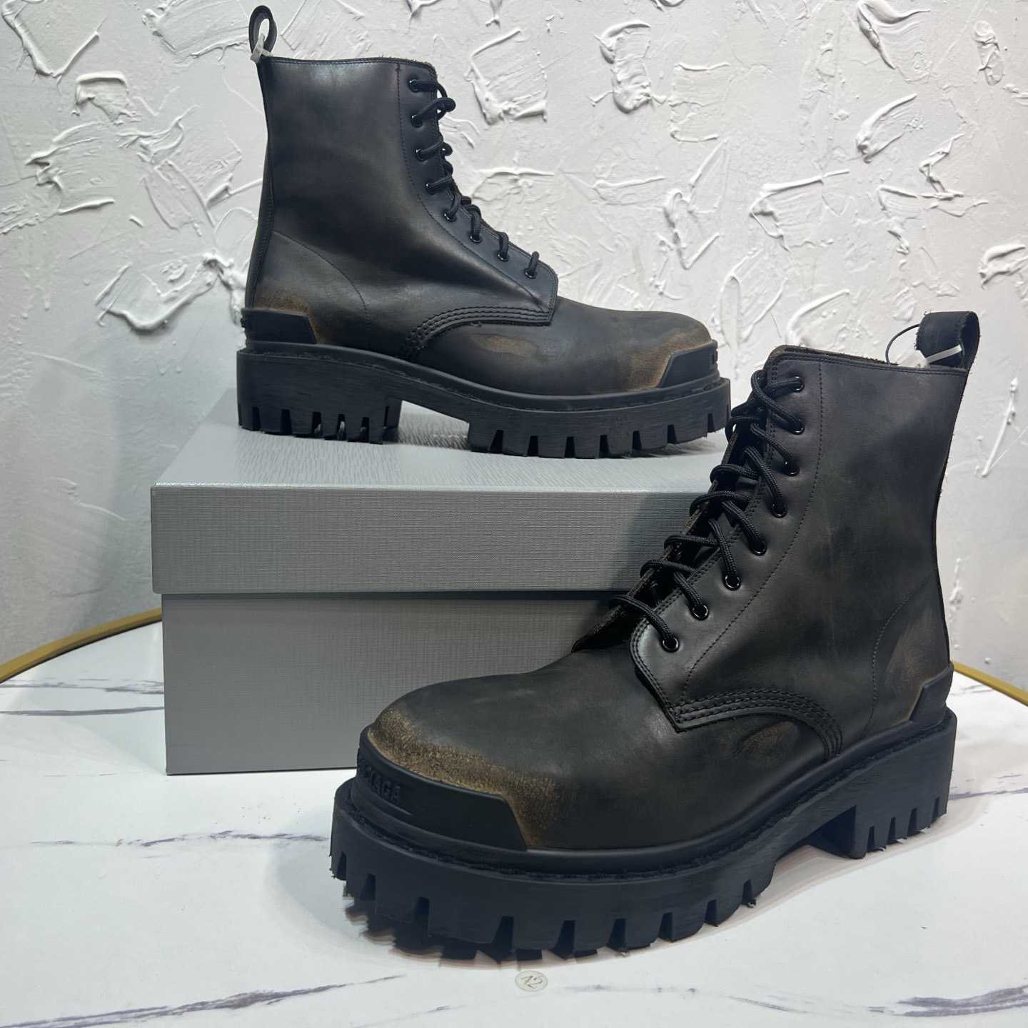 Balenciaga Strike Boot 'Worn-Out - Black Brown' - DesignerGu