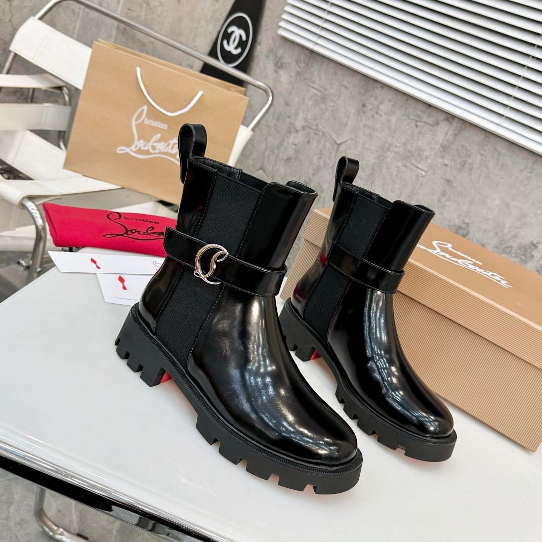 Christian Louboutin CL Chelsea Booty Lug Boots - DesignerGu