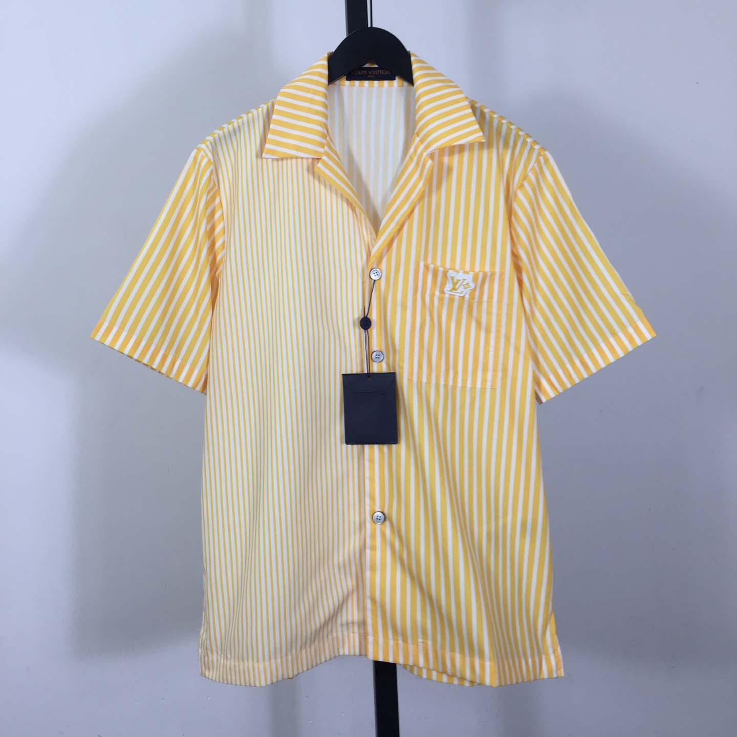Louis Vuitton Monogram Striped Patchwork Short-Sleeved Shirt   1AHVWT - DesignerGu