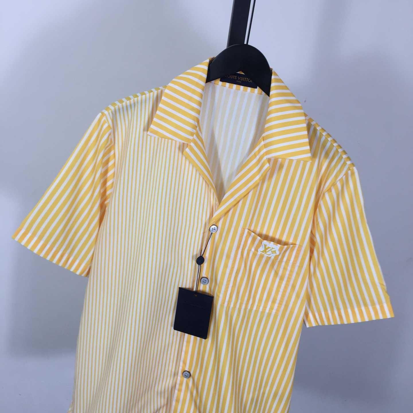 Louis Vuitton Monogram Striped Patchwork Short-Sleeved Shirt   1AHVWT - DesignerGu