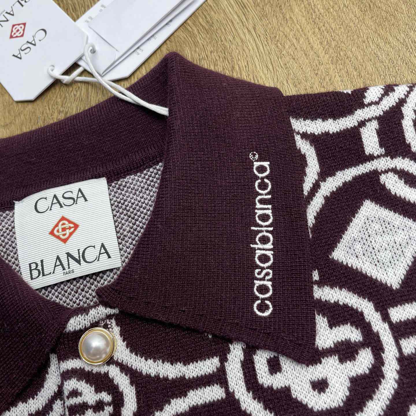 Casablanca Monogram Cotton Knit Polo shirt    Z6027 - DesignerGu