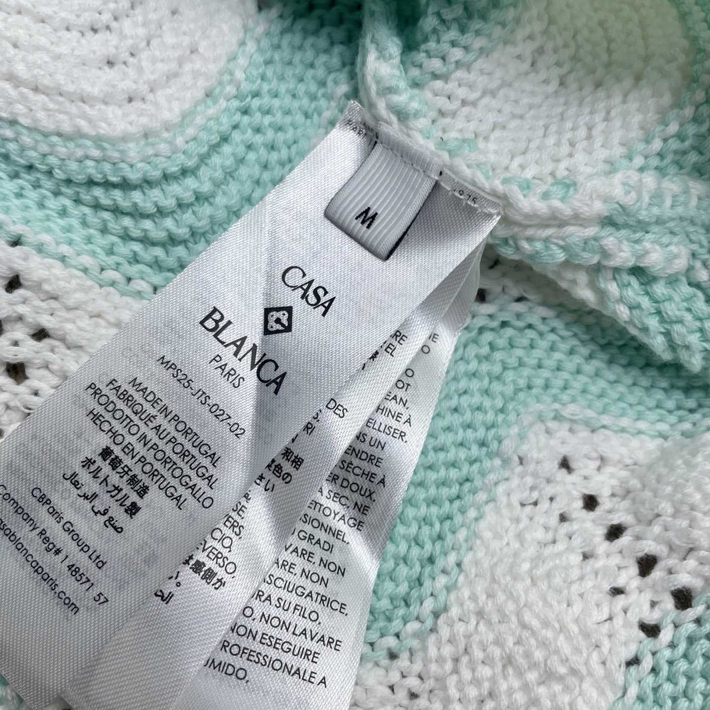 Casablanca Gradient Wave Cotton Crochet Short Sleeve Shirt   D0110 - DesignerGu