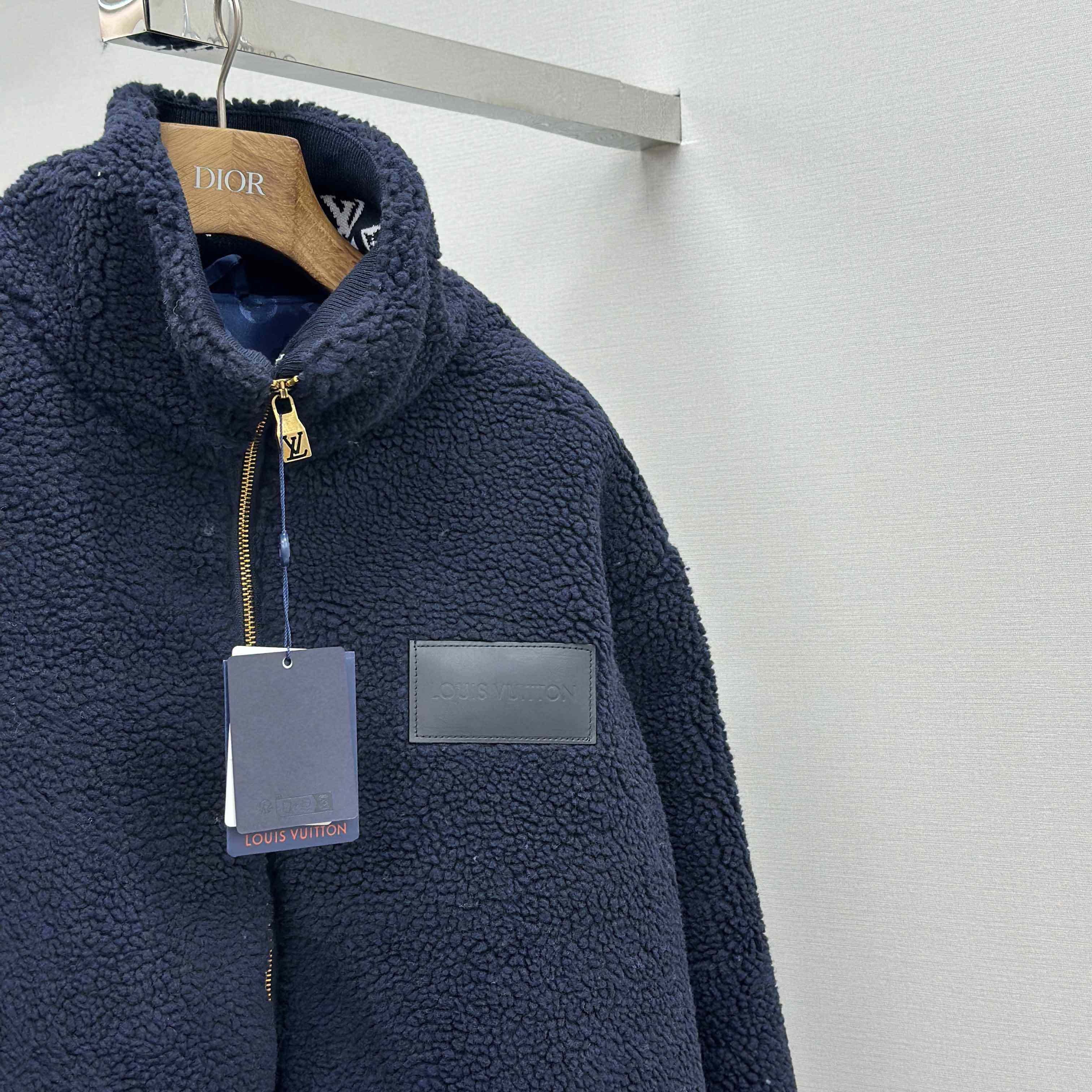 Louis Vuitton Leather Patch Fleece Blouson   1AGLXL - DesignerGu