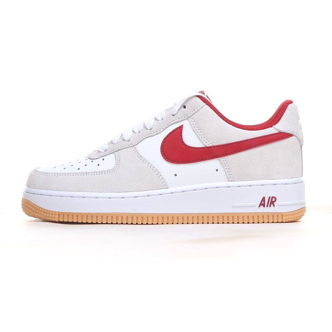 Nike Air Force 1 ’07 Low “White Grey Red Swoosh” IB6388-101 - DesignerGu