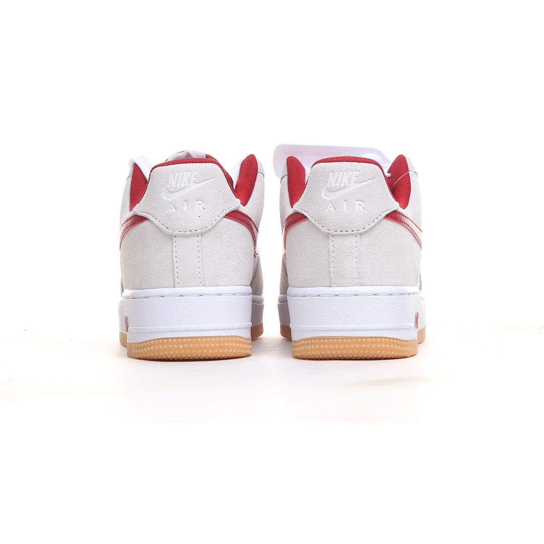 Nike Air Force 1 ’07 Low “White Grey Red Swoosh” IB6388-101 - DesignerGu