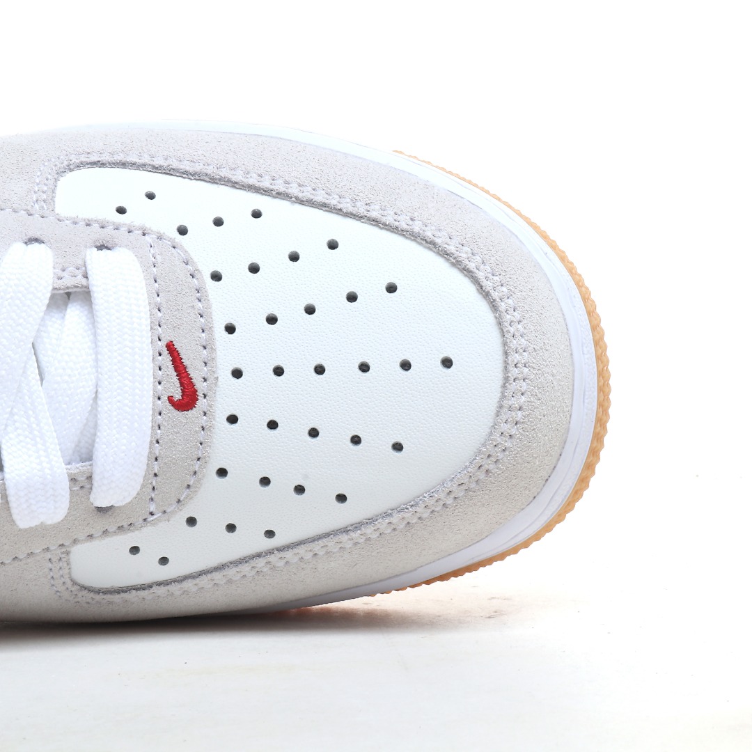 Nike Air Force 1 ’07 Low “White Grey Red Swoosh” IB6388-101 - DesignerGu