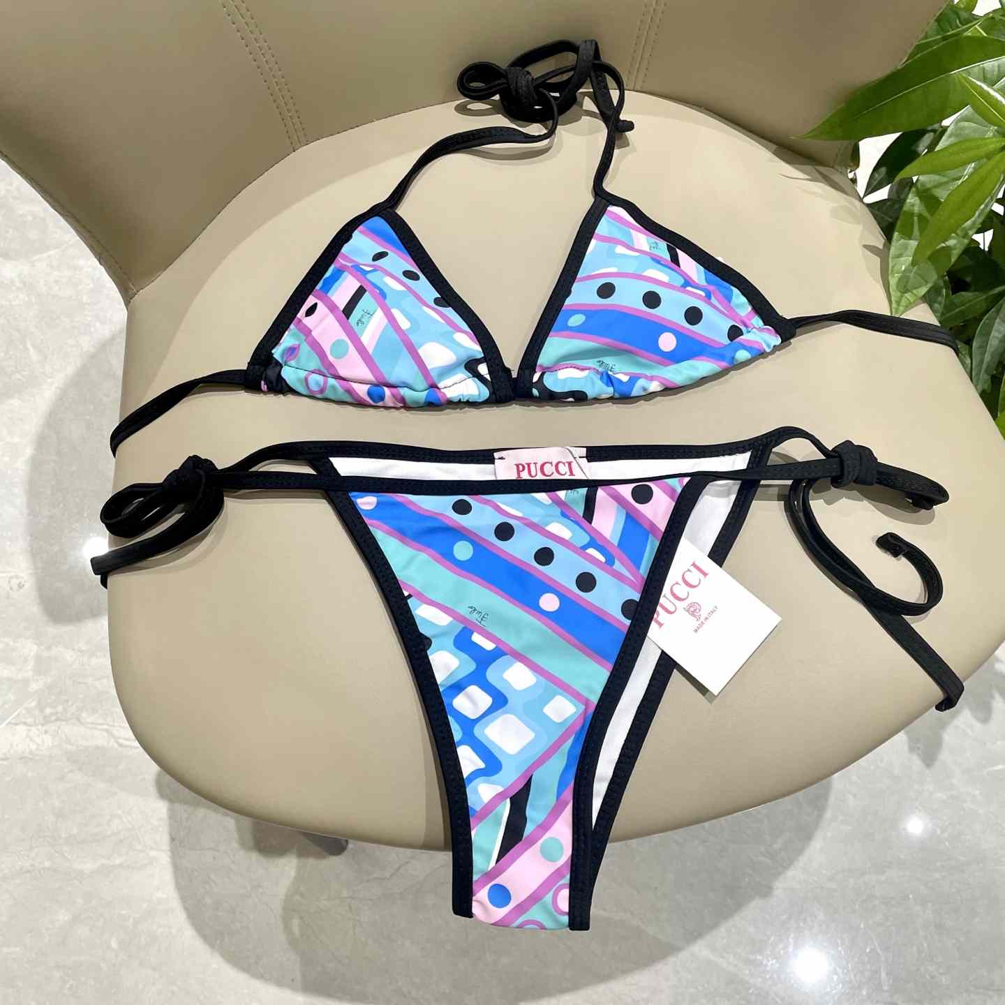 Pucci Iride-Print Bikini Top And Bikini Briefs - DesignerGu