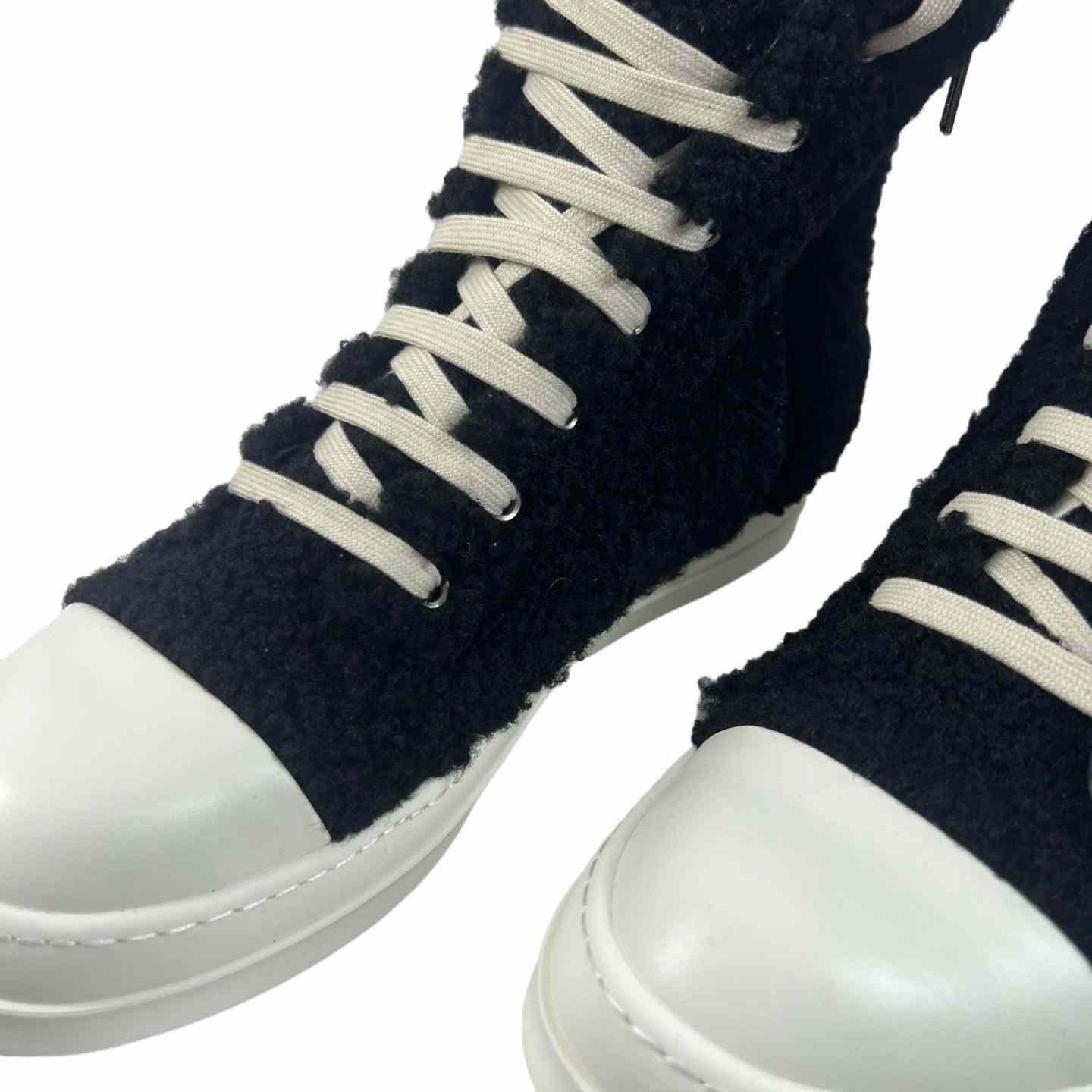 Rick Owens Fur High Top Sneakers - DesignerGu