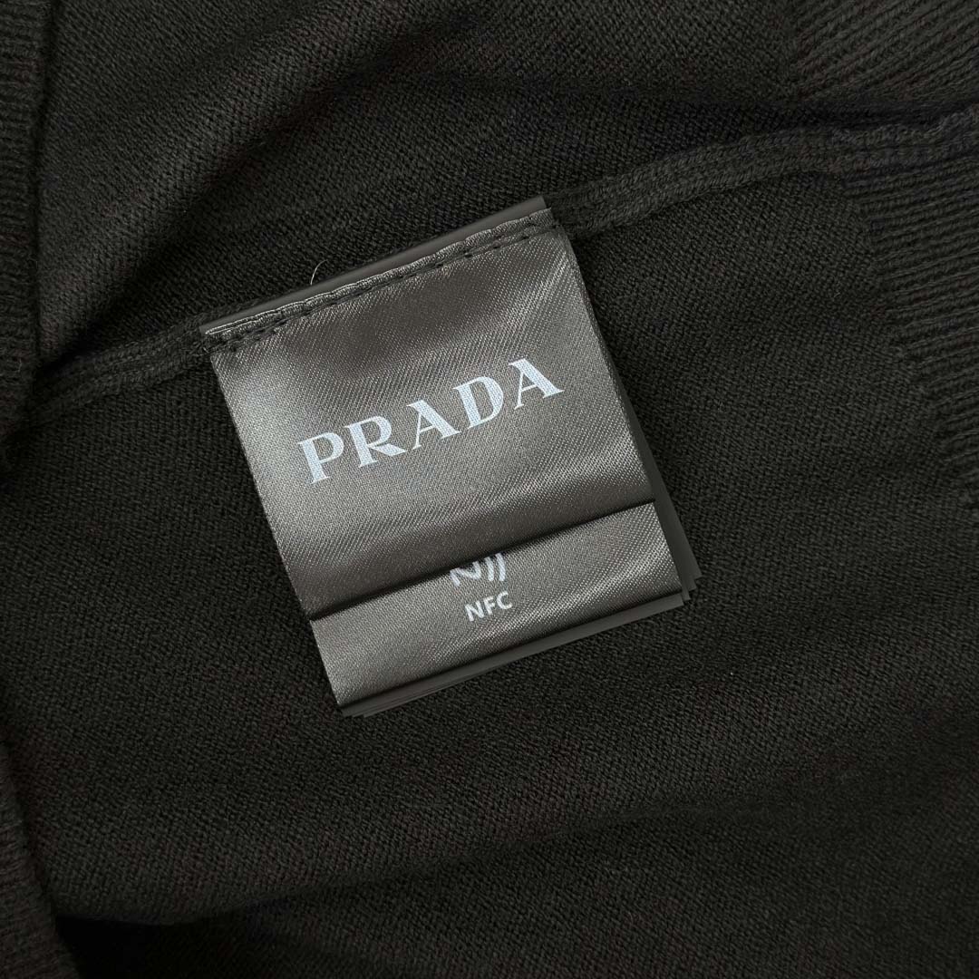 Prada Long-sleeved Superfine Wool Polo Sweater - DesignerGu