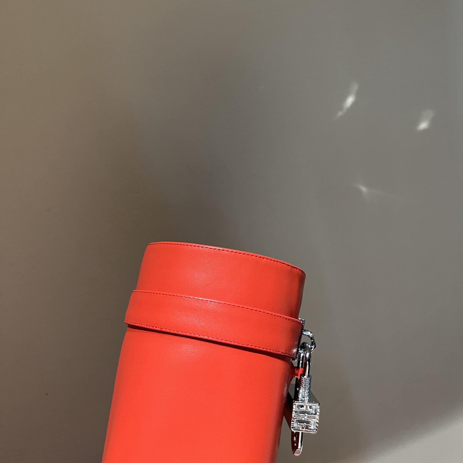 Givenchy Shark Lock Leather Knee-high Boots - DesignerGu