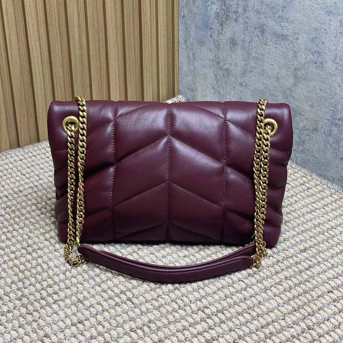 Saint Laurent Puffer Medium In Shiny Leather - DesignerGu