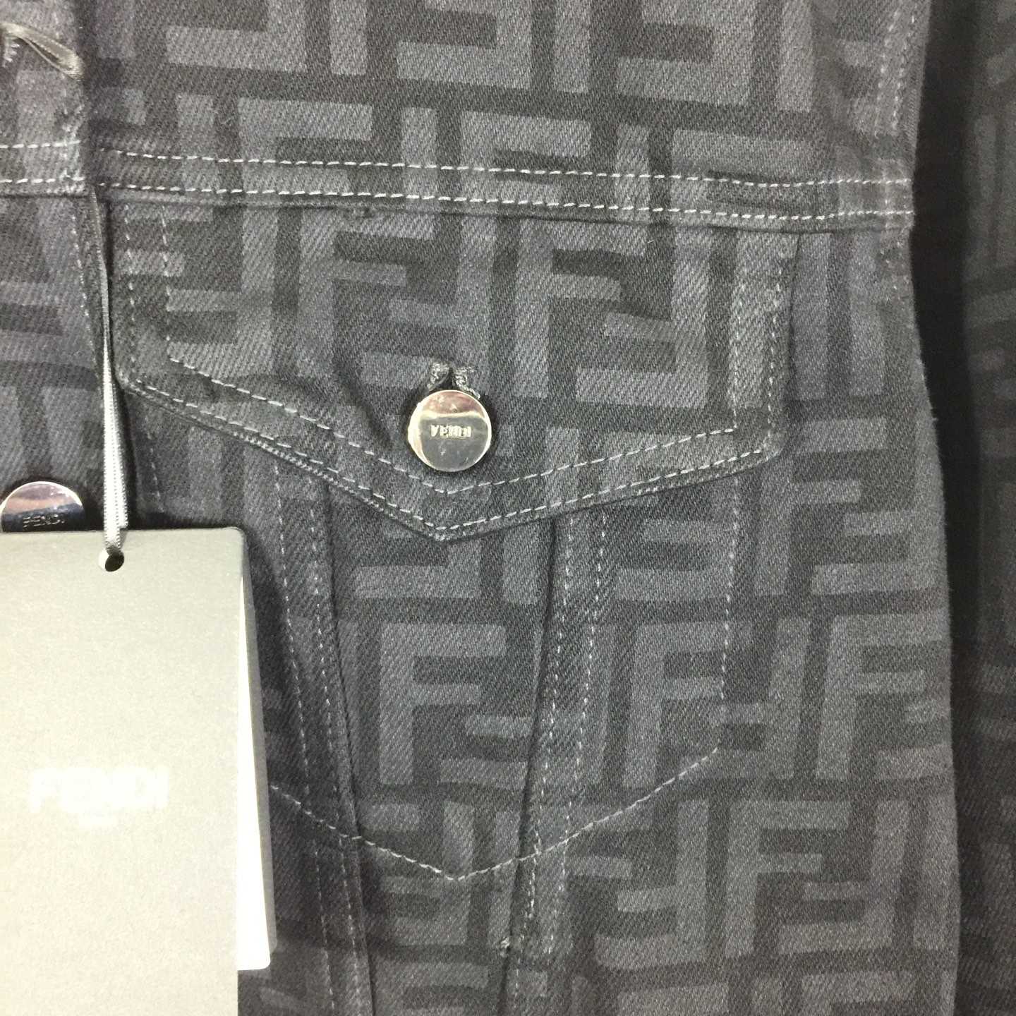 Fendi Black FF Denim Jacket - DesignerGu