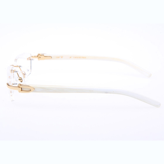 Cartier CT_3524012 White Buffalo Eyeglasses In Gold - DesignerGu