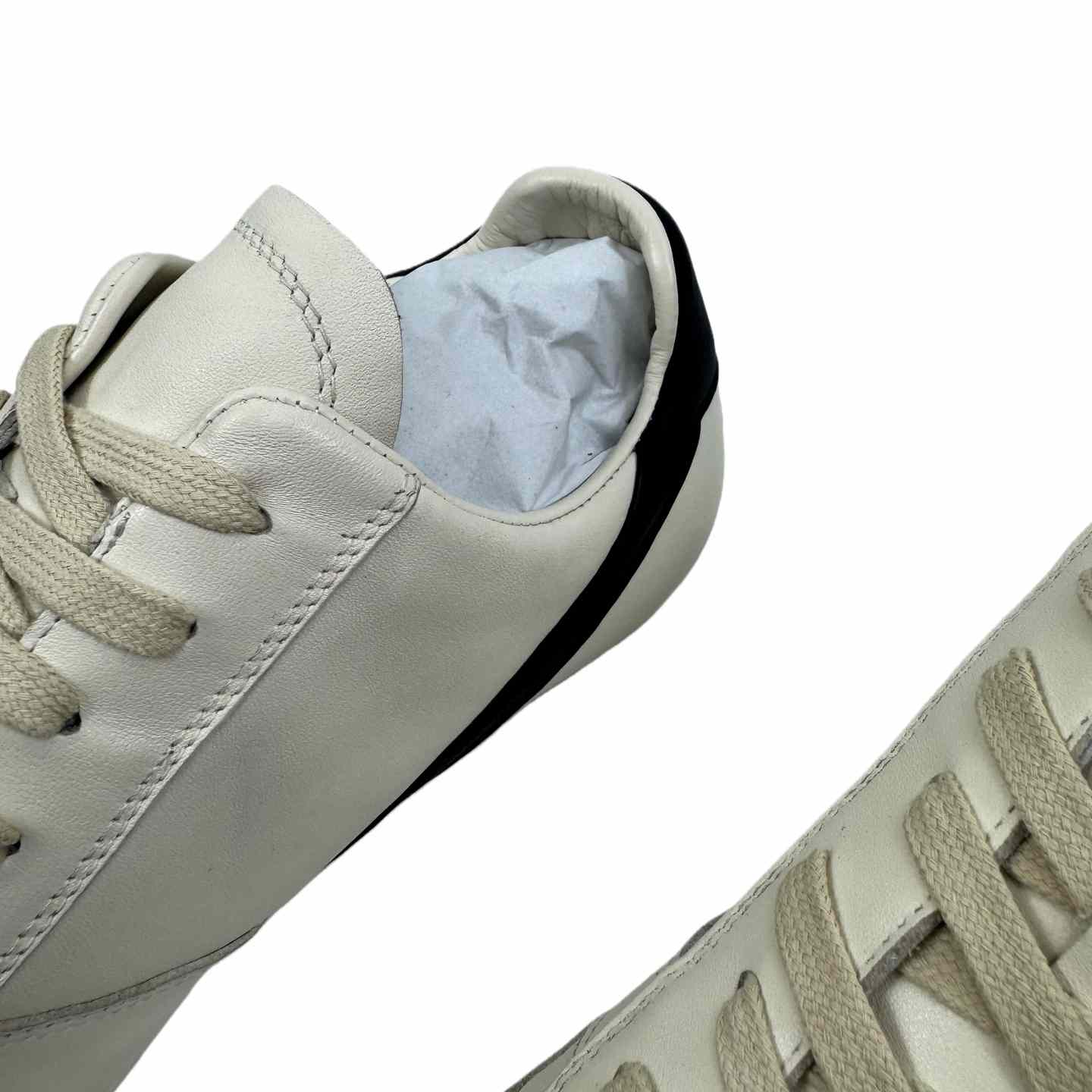 Rick Owens Minimal Sneak Leather Panel Sneakers - DesignerGu