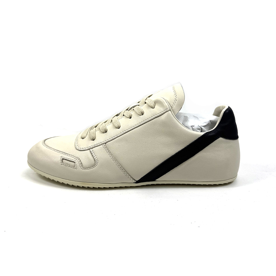 Rick Owens Minimal Sneak Leather Panel Sneakers - DesignerGu