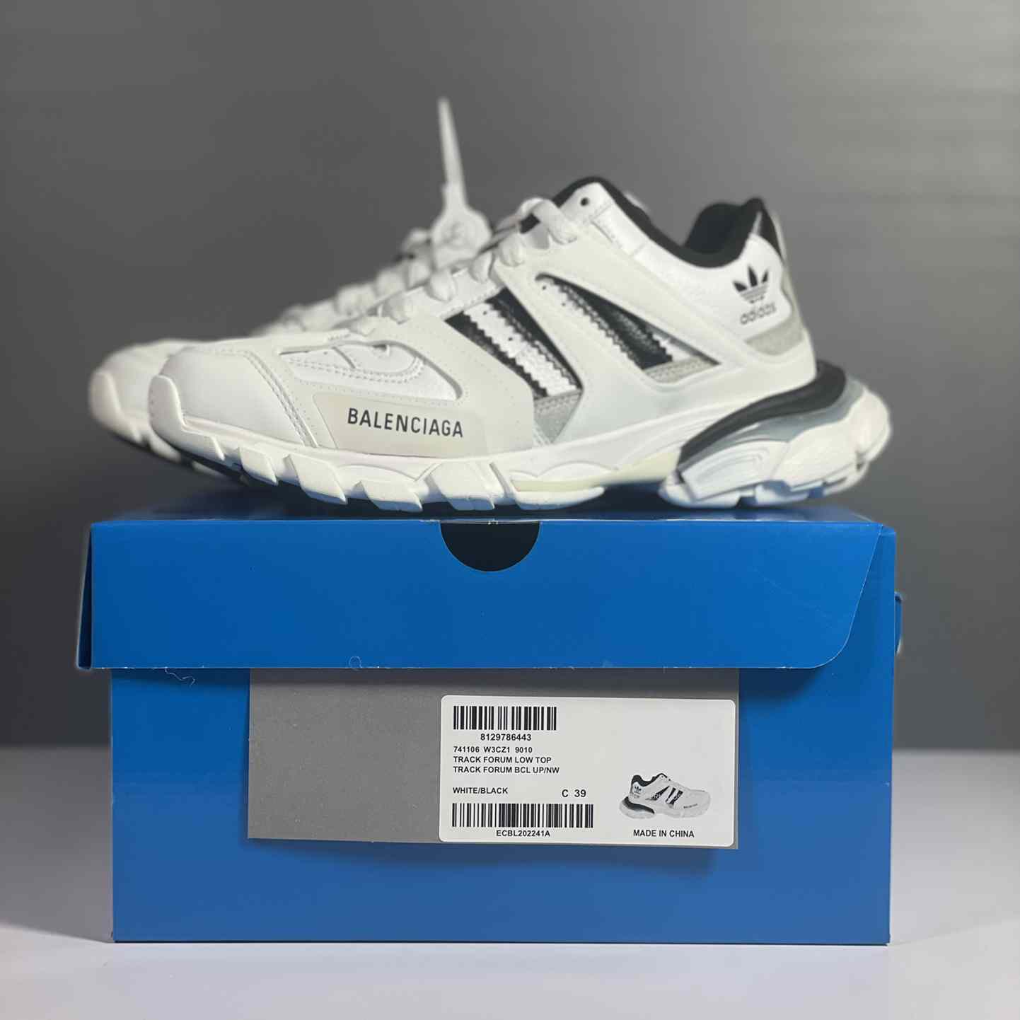 Adidas x Balenciaga Track Sneaker 'White Black' - DesignerGu