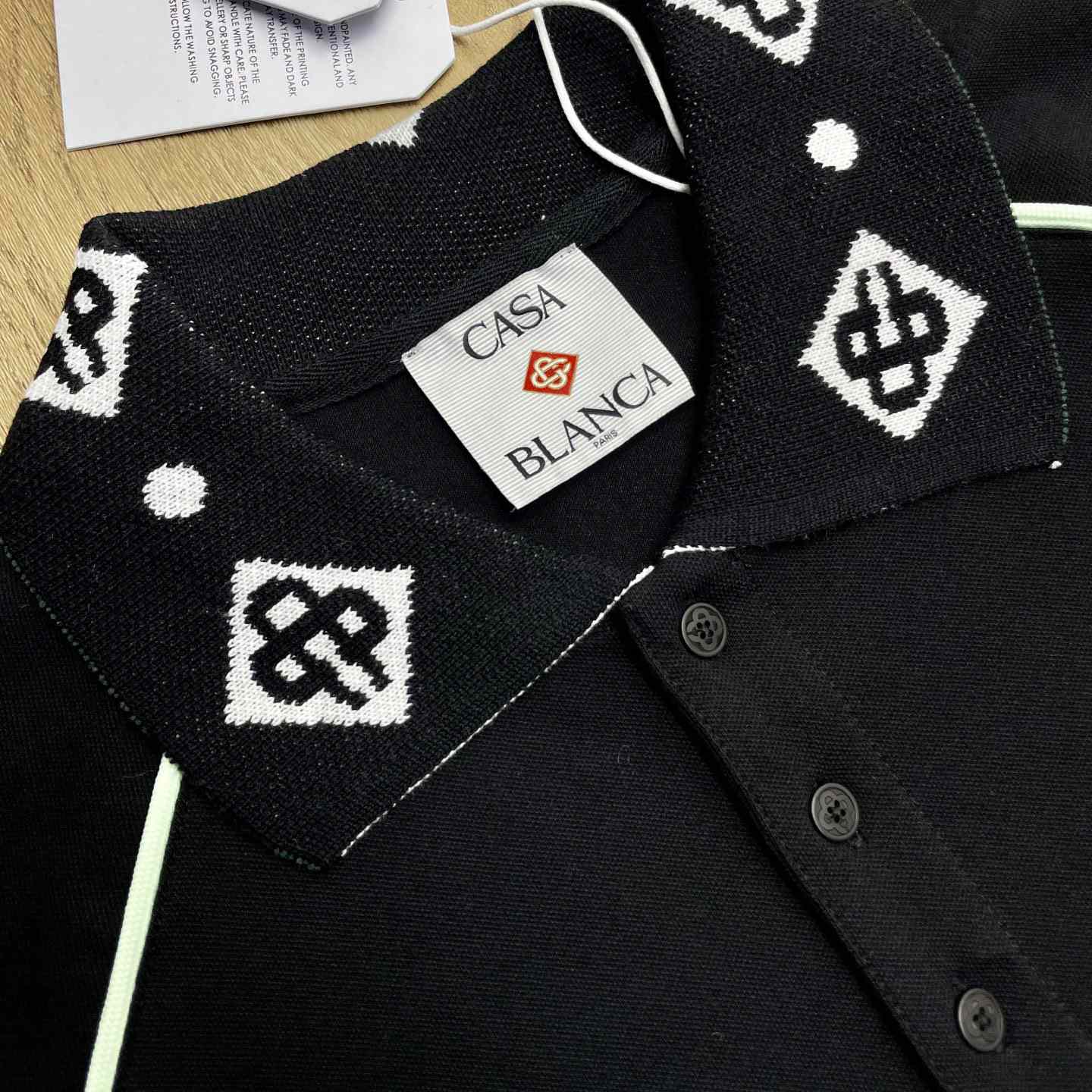 Casablanca Chenille Collar Raglan Polo Shirt   c1107 - DesignerGu