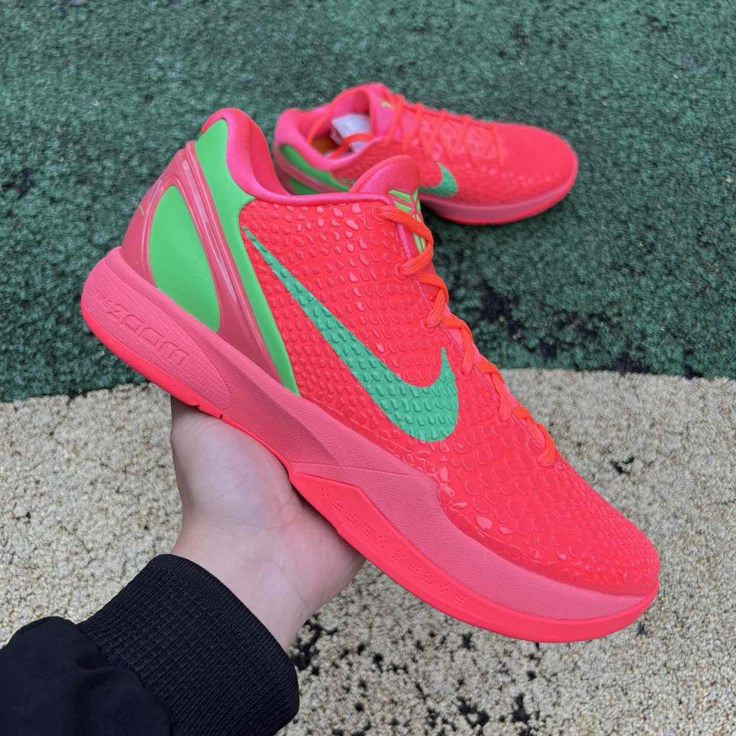 Nike Zoom Kobe 6 Protro “Reverse All-Star” Custom Basketball Shoes Red/Green  - DesignerGu