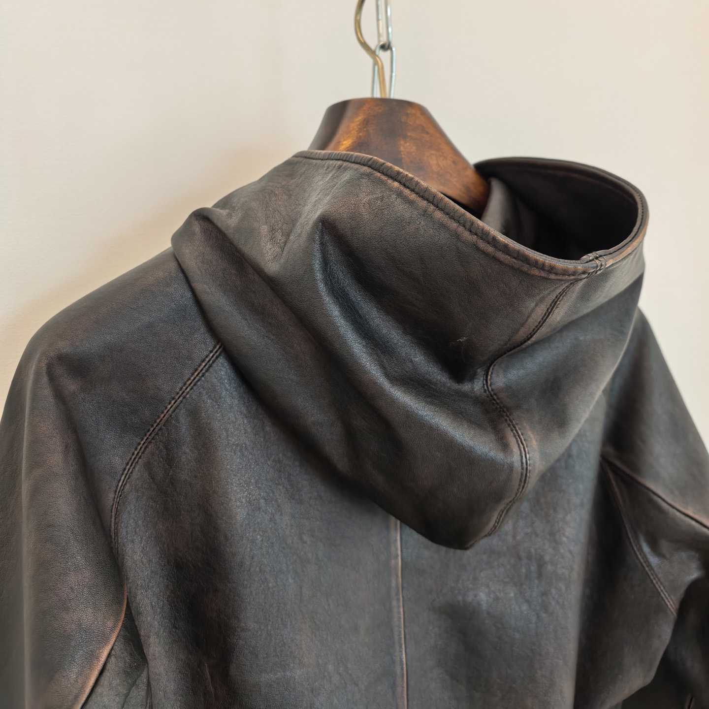 Prada Nappa Leather Hoodie Jacket - DesignerGu