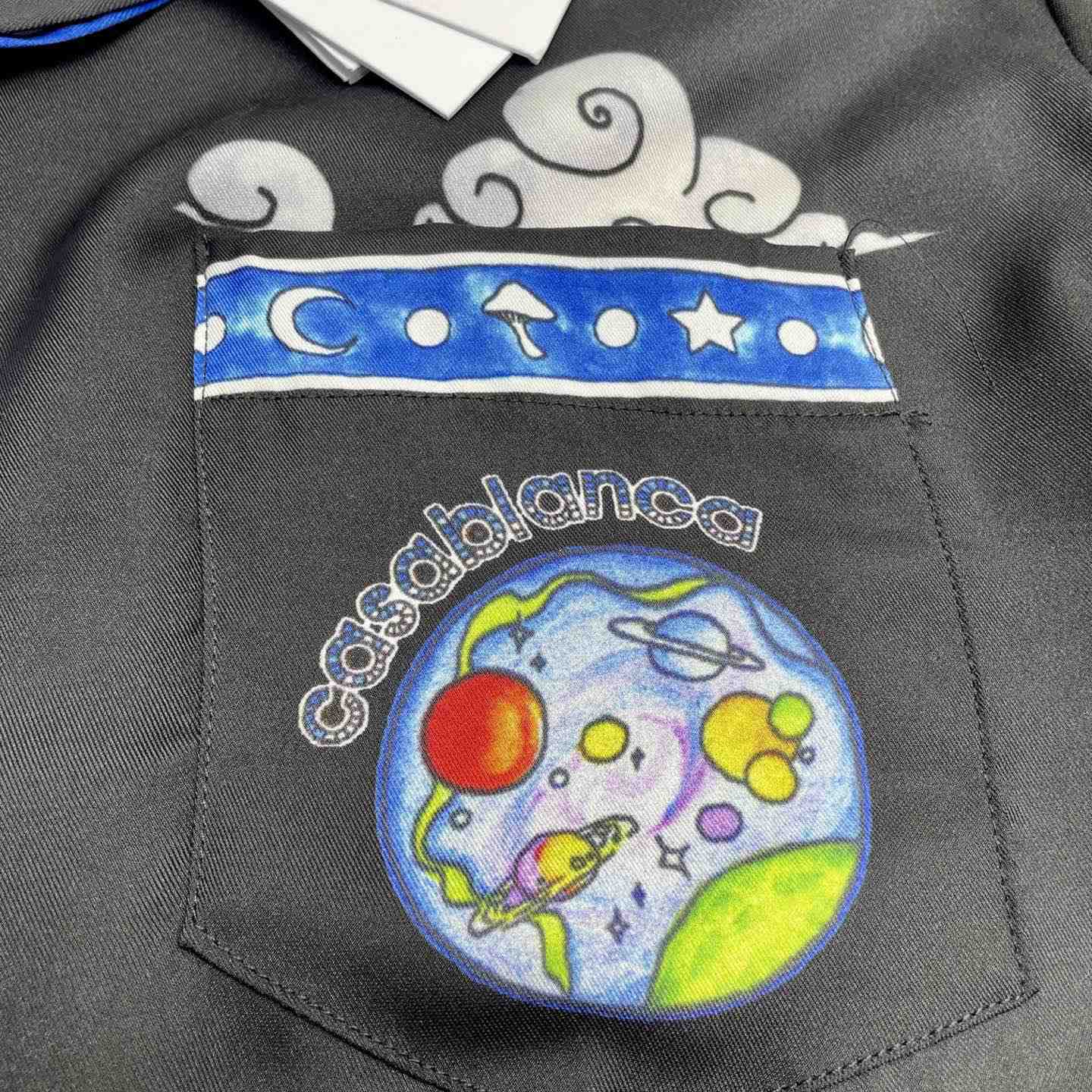 Casablanca The Four Elements Long Sleeve Silk Shirt   CA3546 - DesignerGu