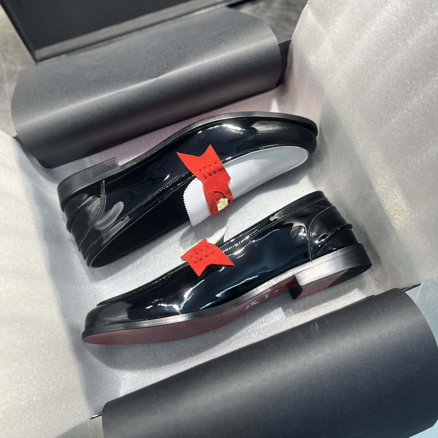 Christian Louboutin Penny Loafers - Patent calf leather  - DesignerGu