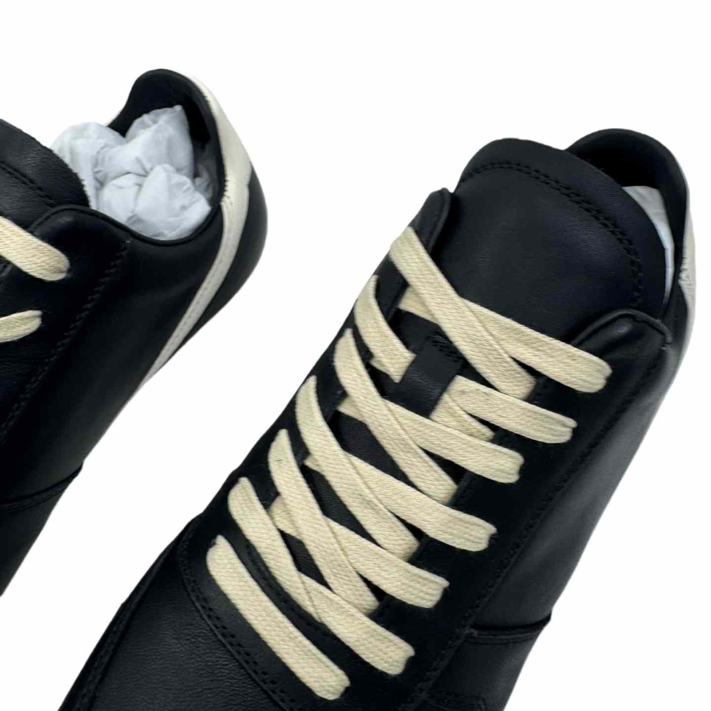 Rick Owens Minimal Sneak Leather Panel Sneakers - DesignerGu