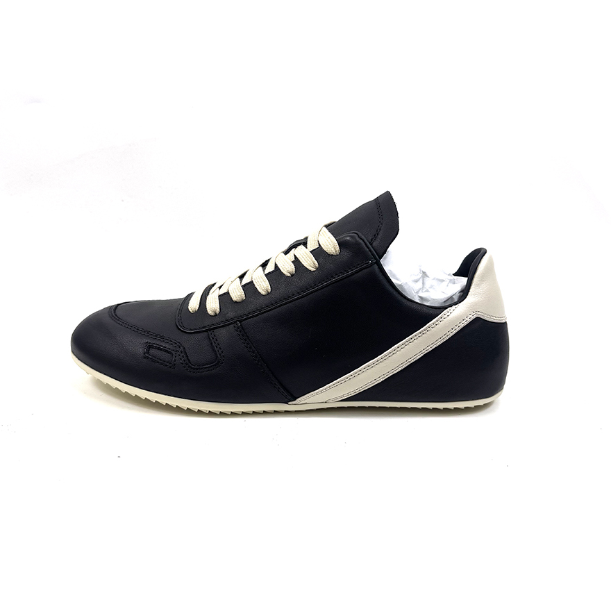 Rick Owens Minimal Sneak Leather Panel Sneakers - DesignerGu
