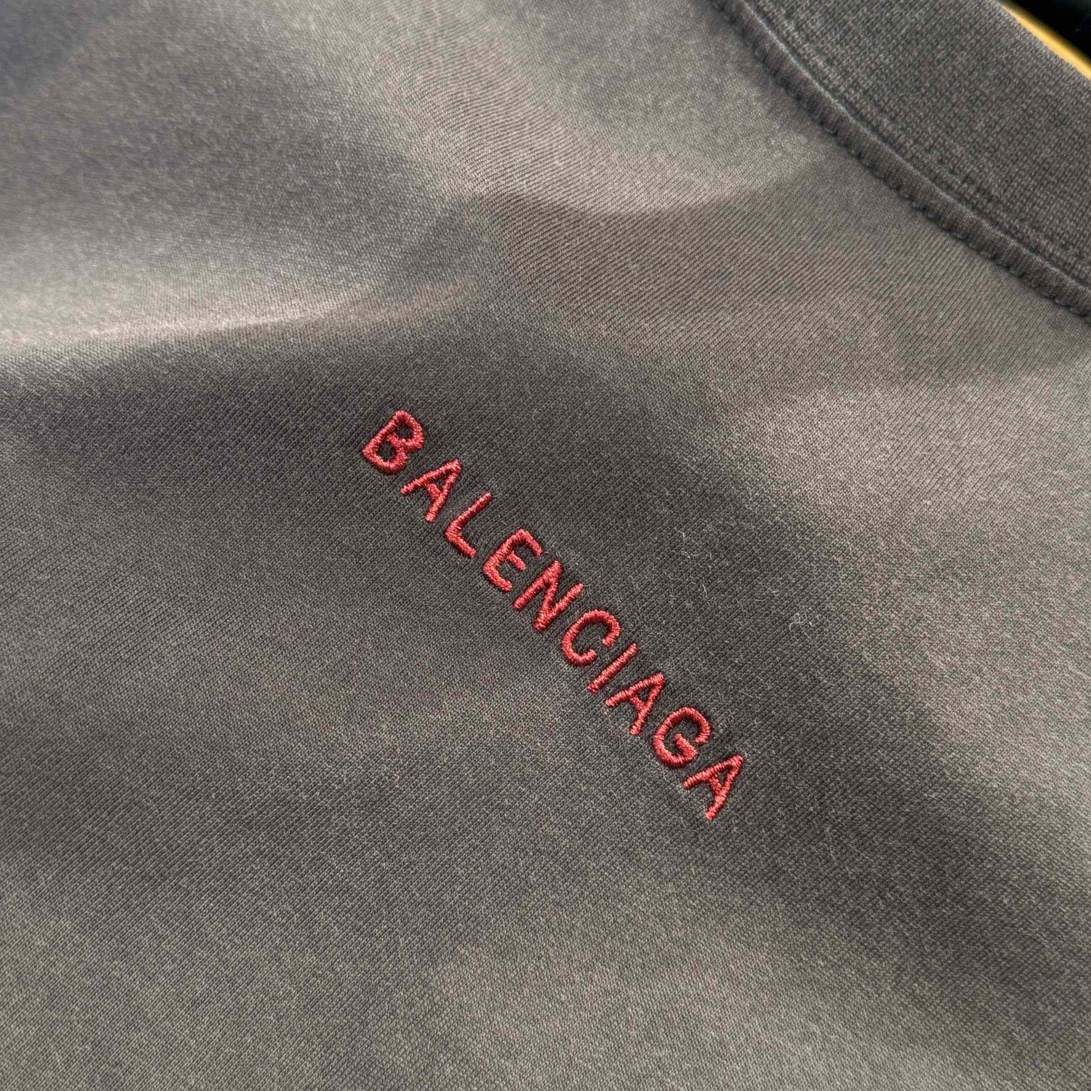 Balenciaga Back T-Shirt Medium Fit in Faded Black /Red - DesignerGu
