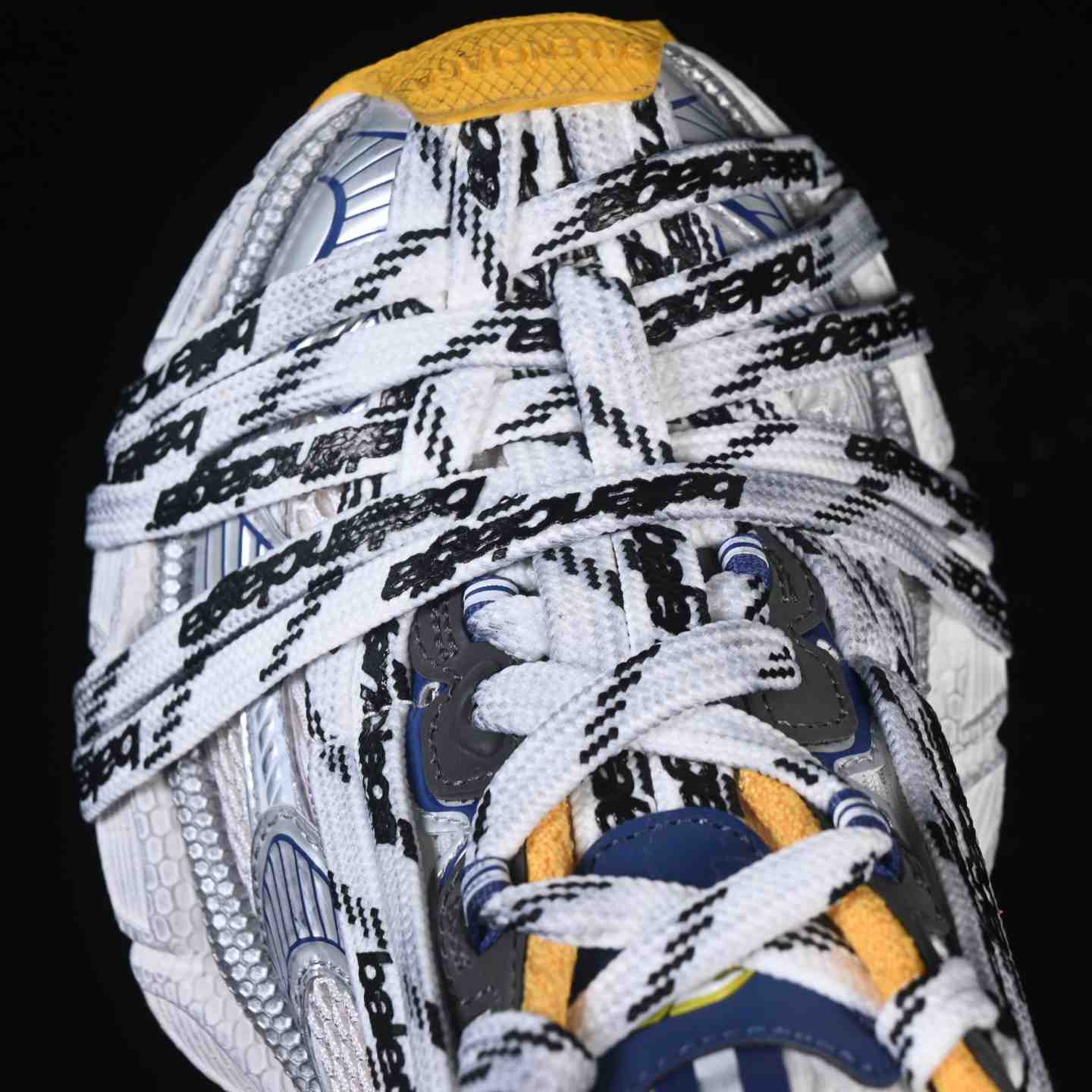  Balenciaga 3XL “White Yellow” Mesh Lace-Up Sneaker - DesignerGu