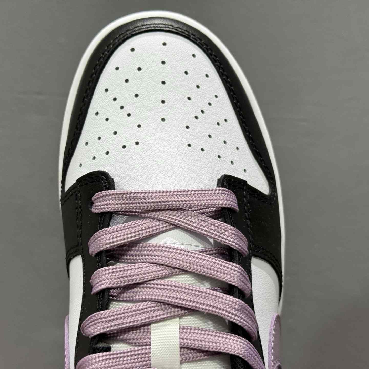 Nike SB Dunk Low Black/White with Purple Swoosh Casual Skate Shoes DD1391-100 - DesignerGu
