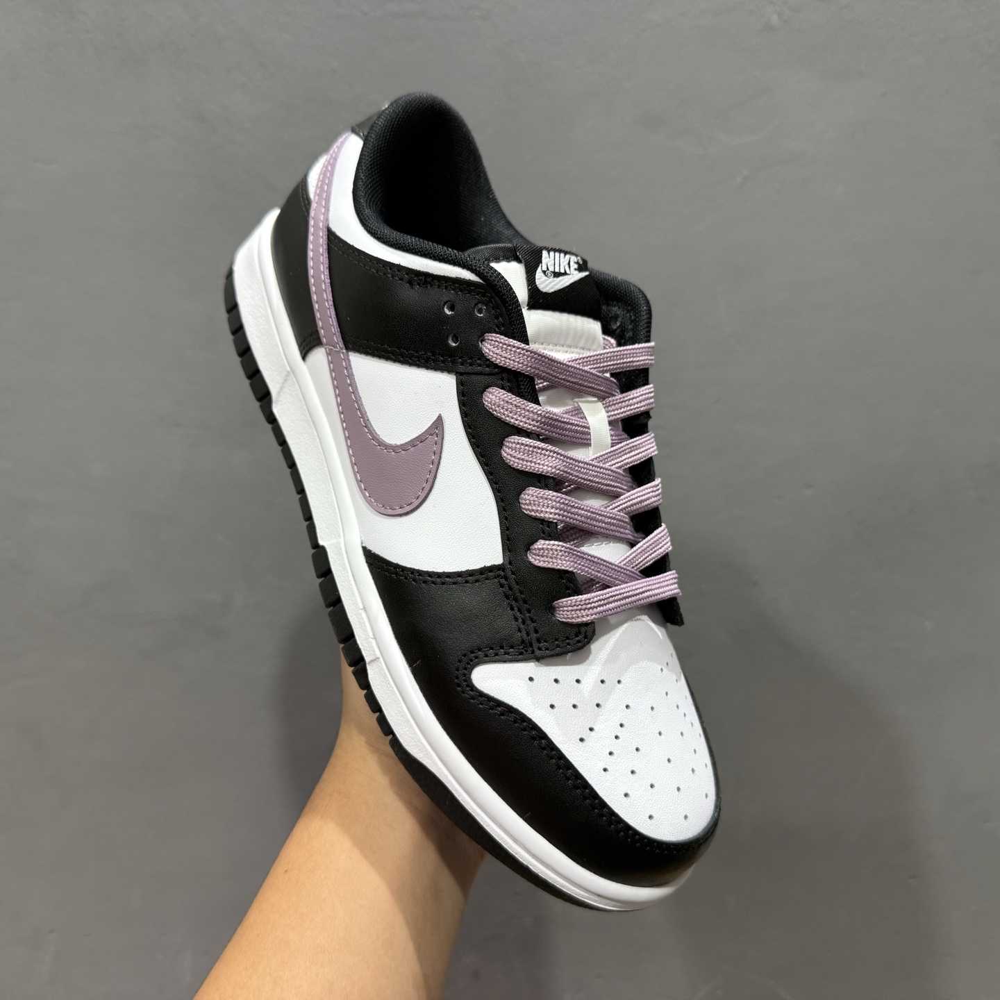 Nike SB Dunk Low Black/White with Purple Swoosh Casual Skate Shoes DD1391-100 - DesignerGu