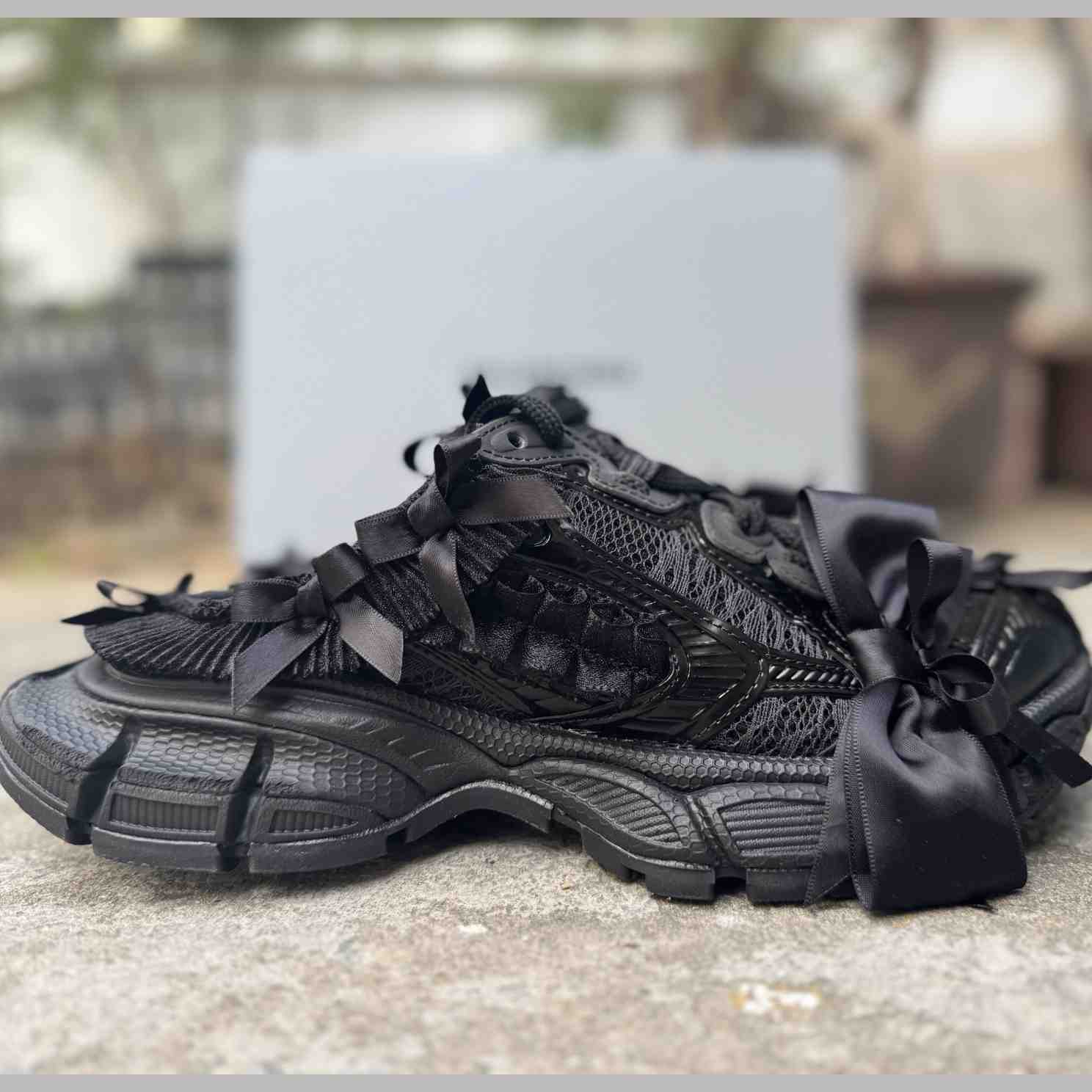 Balenciaga 3XL Mule “Black” Distressed Closed-Toe Half Slip-On Sneaker  - DesignerGu