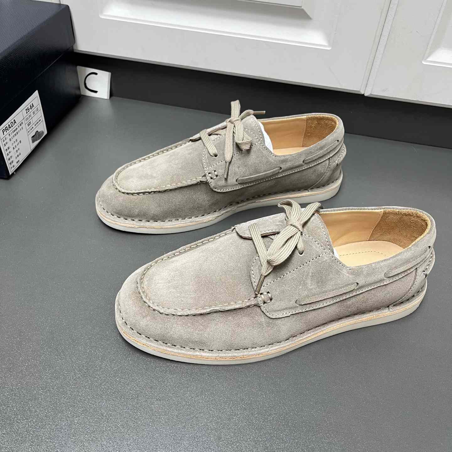 Prada Bleached Suede Loafers - DesignerGu