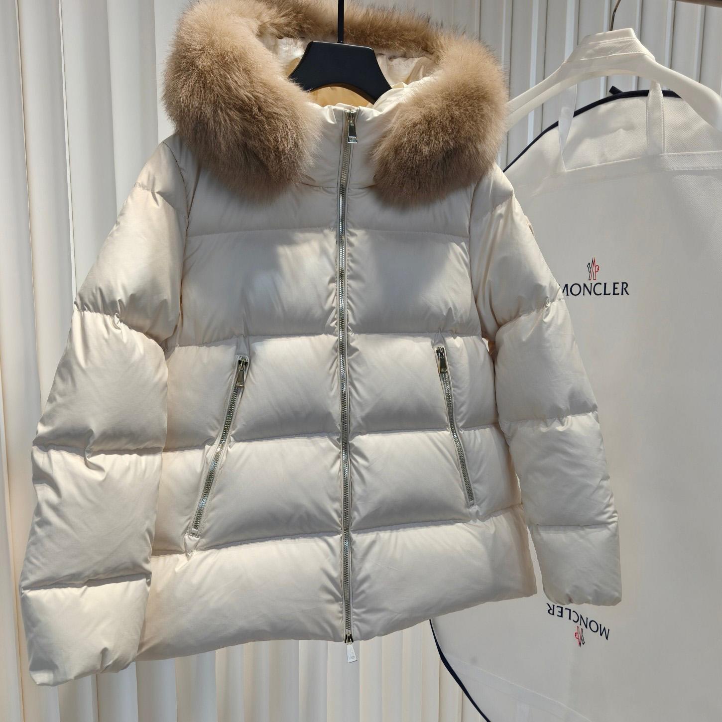 Moncler Laichefur Hooded Shearling-Trimmed Short Down Jacket - DesignerGu
