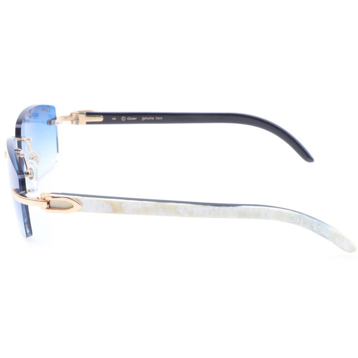 Cartier CT_3524012 White Mix Black Buffalo Sunglasses In Gradient Blue - DesignerGu