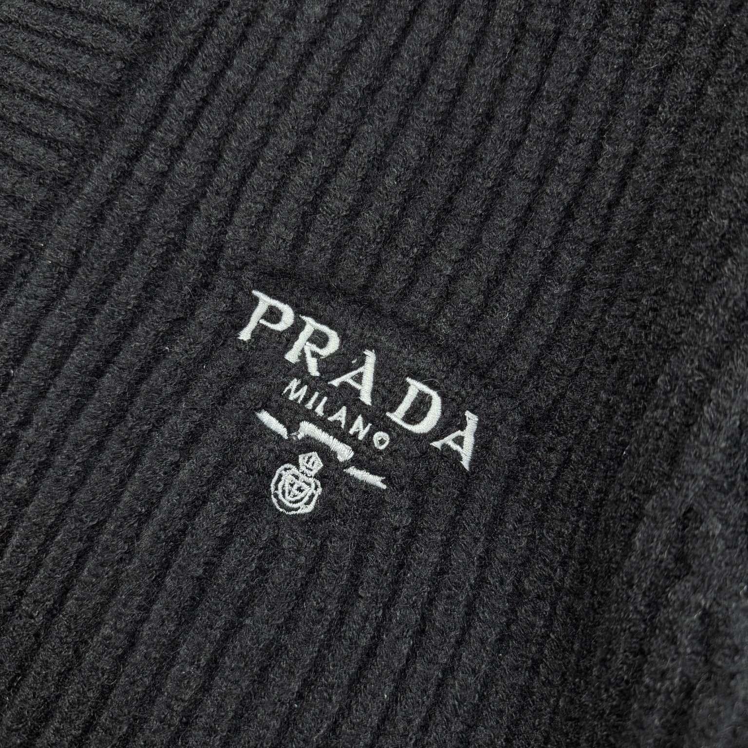 Prada Cashgora Ribbed-Knit Cardigan - DesignerGu